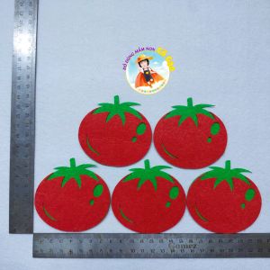 Set 5 quả cà chua vải nỉ trang trí mầm nonlàm loto toántreo ....(kích thước:7.5*7.6cm)