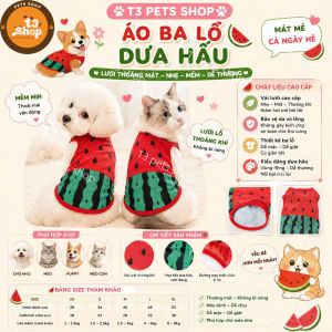 áo ba lỗ - áo in hình dưa hấu cho chó mèo - T3 PETS SHOP