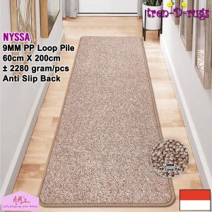 Tren-D-rugs Karpet polos aesthetic keset modern bulu alas lantai anti slip 60 cm x 200 cm lorong runner koridor lobby hotel dapur panjang kitchen mat tebal minimalis - NMs