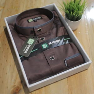 Baju Jubah Gamis Cowok Premium Terbaru Lengan Panjang Mocca Abu tua Ungu tua