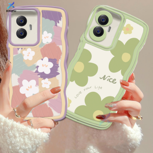 (Lokal Ready) Xinyu Casing hp Realme C53 C51 C55 C33 C35 C31 C30 C30s C21Y C25Y C11 2021 C20 C15 C25 C17 C12 C3 Realme 10 9i 8i 7 Pro Realme 5 Pro 5i 5S 6i Narzo50A Prime Wavy Lukisan Cat Minyak Mencintai Hidup Anda Bunga Tepi Bergelombang Soft TPU Cove