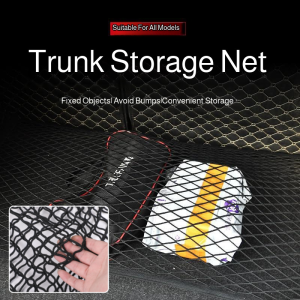 Trunk Net Bag Car Luggage Fixed Net Double-layer Elastic Storage Flat Net Hook Type Car Supplies Car Accessories