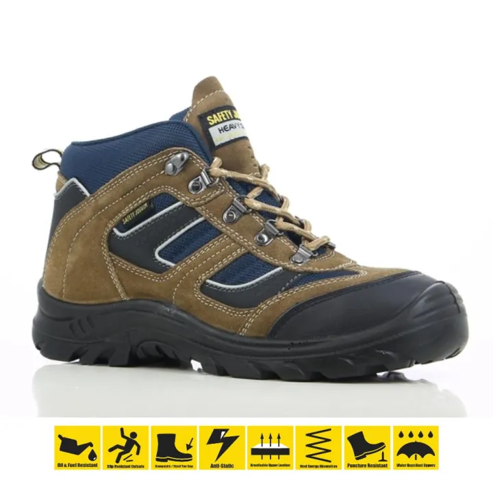 Safety Jogger X2000 S3 High Cut Brown Steel Toe Safety Shoes Anti Slip Water Oil Fuel Resistant Foot Protection