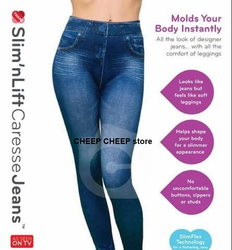 Slim n Lift Caresse Jeans the Super Stretchable Slimming Jeans Skinny  Leggings – Instant Slimming Effects Slimmer