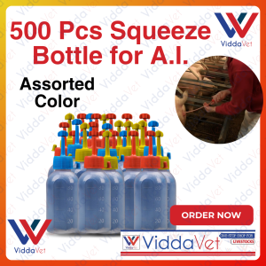 Viddavet 500pcs Plastic Boar Semen Squeeze Bottle for pig artificial insemination pig semen bottle 100 ml