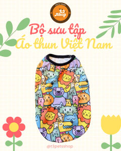 Áo ba lỗ thun (1kg - 10kg ) co giãn in hình the zoo dành cho chó mèo - T3 PETS SHOP