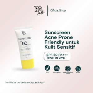 Biotalk Sunscreen SPF 50 PA+++ | Watery Sensitive & Acne Prone Skin Friendly | Brightening No