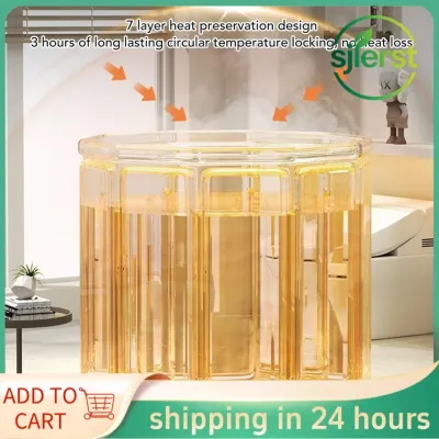 sjlerst Bồn ngâm lạnh có thể gập lại Bồn tắm đá có thể gập lại di động dành cho vận động viên Bồn tắm bơm hơi Bồn tắm có thể gập lại để tắm nước nóng (70cm)