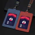 Work Card Holder Employee Badge Hanging Neck ID Bus Student School Meal Cards Protective Cover with Lanyard Office Equipment. 