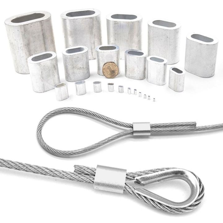 RUIN 10-50Pcs M1 to M12 Crimp Sleeve Oval Fixing Clip Wire Ferrules ...