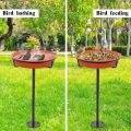 Bird Baths for Outdoors, Detachable Birdbaths for The Garden Clearance, Freestanding Bird Baths for Outdoors Heavy Duty, Bird Bath Bowl Spa & Birdfeeder with Metal Stake Stand (Brown). 