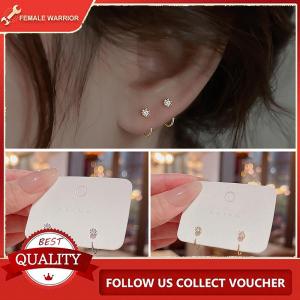 Female Warrior ต่างหูเม็ดเดี่ยวคริสตัล1คู่สำหรับผู้หญิงเครื่องประดับแฟชั่นเกาหลีสำหรับงานเลี้ยงสาวๆต่างหูสุดหรู