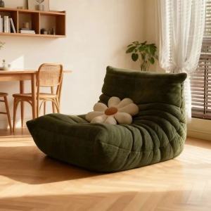 CraftedLiving SG-Chenille Armchair Caterpillar Bean Bag Chair Living Room Upholstered Sofa Balcony Single-Seater Lounge Chair