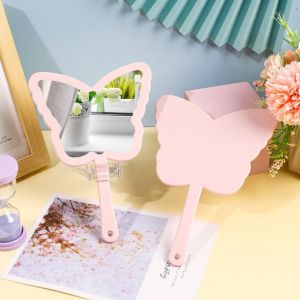 SUTONGXUE Cầm tay Gương trang điểm hình bướm Hình con bướm Nhựa Gương tay cầm hình bướm Đa năng Mini Gương trang điểm cầm tay Mỹ phẩm