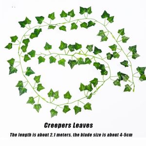 200cm Hot Artificial Plants Rattan Creeper Green Leaf Ivy Vine for Home Wedding Decor Wholesale DIY Hanging Garland Fake Plant