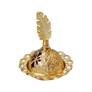 Arabic Metal Incense Burner Mabkhara Bakhoor Bukhoor Burner Hollow Golden Tower Oil Burner Arab Style Censer Holder Golden incense burner