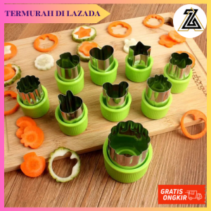 CETAKAN BENTO BEKAL ANAK ANAK & BUAH KUE KERING BENTUK MOTIF LUCU 9 PCS SERBAGUNA ALAT PEMOTONG