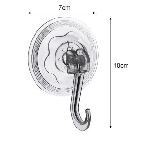 Polocat 3/1ชิ้นตะขอแขวนถ้วยแบบดูดตะขอแขวนถ้วยแบบดูดถ้วยดูดสุญญากาศกับดักหนูใช้ทนทานใสประตูกระจกหน้าต่างอุปกรณ์ในห้องน้ำในครัว