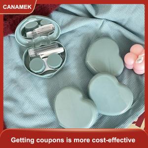 【CANAMEK】 Dễ thương kẹo màu Kính áp tròng trường hợp gương đồng hành hộp du lịch dễ dàng mang theo lưu trữ