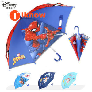I know Disney Kids Umbrella for boy with Easy Grip Handle Cartoon Cute Umbrella for 3-12 Years Old Spiderman Umbrella Captain America Marvel Hero Children Umbrella