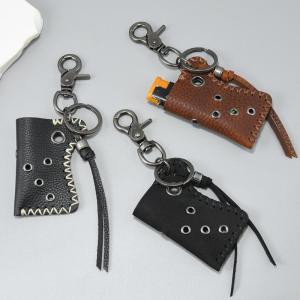 Retro Style Leather Lighter Cover Keychain Sturdy Leather Lighter Case Keychain Accessory Ideal for Camping and Parties