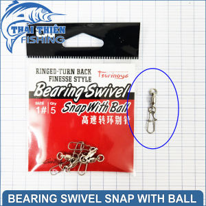 Khóa Câu Lure Tsurinoya Bearing Swivel Snap With Ball Vỉ 5 Cái Dùng Móc Mồi Câu Lure Cá Lóc Chẽm Mú