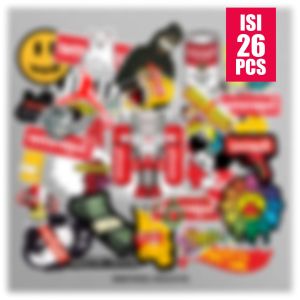 26pcs Stiker Sticker SUPREME X BAPE untuk laptop case tumbler stiker laptop Stiker aesthetic STIKER MURAH