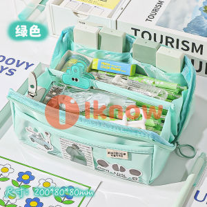 10 layer prism transparent pencil case ins Japanese large capacity middle school boys and girls with simple high color value pencil case