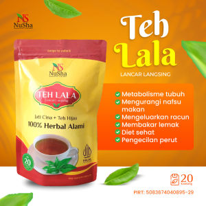 Teh Celup Herbal LALA Lancar Langsing Pelangsing Diet Herbal Daun Jati Cina Teh Hijau isi 20 Tea Bag