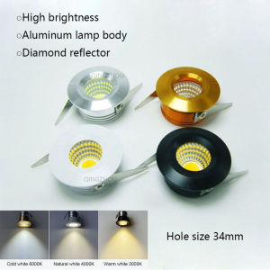 ไฟติดเพดานปิดภาคเรียน3W แบบโคมเพดานหรี่แสงได้ไฟดาวน์ไลท์ LED ไฟฉายขนาดเล็ก