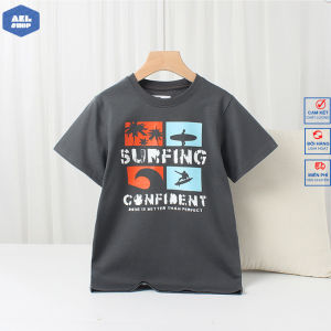 Áo thun ngắn tay bé trai AKL 25-45kg áo thun cotton bé trai size đại hàng Quảng Châu cao cấp