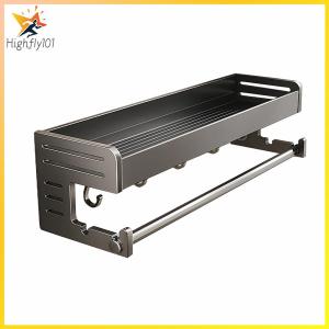 【HOSPORT】 Punch-Free Kitchen Spice Rack Large Capacity Seasoning Storage Shelf Hanging Household Wall Rack for Kitchenware Rags