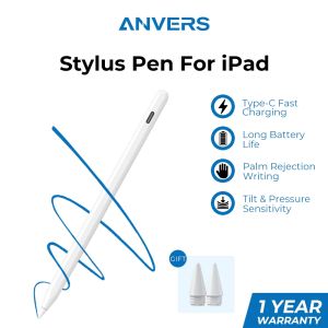 Anvers Stylus Pen for iPad | 2nd Gen Palm Rejection Tablet Stylus with Fast Charging & Long Battery POEA