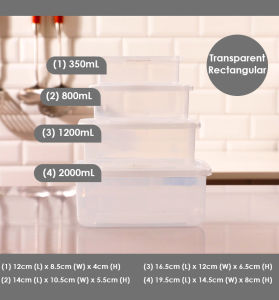 4 boxes/set Microwave Safe Container Food Fridge Storage Box BPA Free Air Vent Kotak Bekas Makanan 4合1微波炉食物储存盒