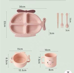 Khay Ăn Dặm Cho Bé Lúa Mạch Cao Cấp An Toàn Nhiều Mẫu Ngộ Nghĩnh Đáng Yêu