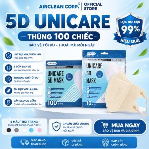 Khẩu Trang 5D UNICARE - Thùng 100 Chiếc 5D  3 Lớp Chống Tia UV