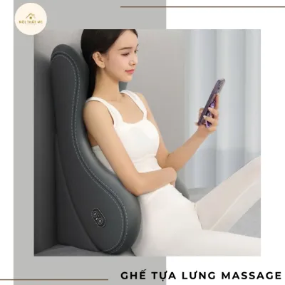 Ghế Tựa Lưng Massage Thông Minh Rung Chườm Nóng Nâng Hạ Linh Hoạt Thiết Kế Tiện Dụng Từ Cao Su Non