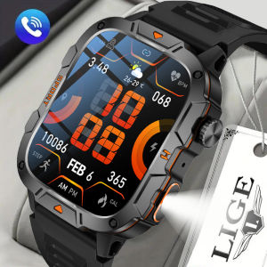 LIGE Sports Smart Watch Men Waterproof Bluetooth Call Health Monitoring 100+ Sports Men Smart Watch+ Box
