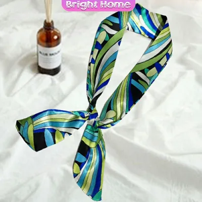 ริบบิ้นผูกกระเป๋า พิมพ์ลาย ขนาดเล็ก สําหรับผู้หญิง ขนาด 85x4 ซม. Silk scarf