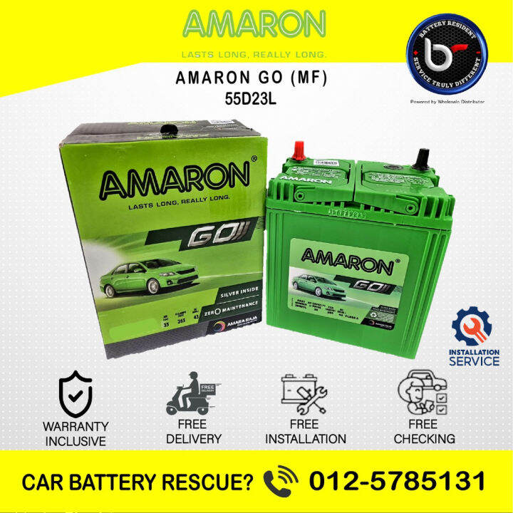 [ Installation Provide] 55d23l D23 D23l ] Amaron Go Car Battery