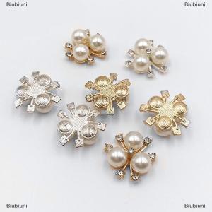[COD] Biubiuni 10 cái nút ngọc trai Kim cương giả hoa tự làm đồ trang trí đám cưới Đồ trang trí May Vá Thủ Công
