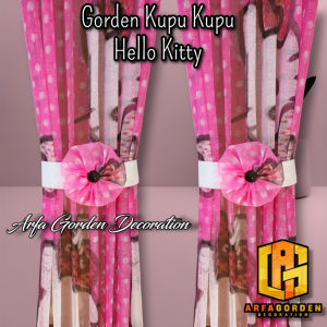 Gorden Kupu Kupu Tipis Hellokitty Pink Gorden Minimalis
