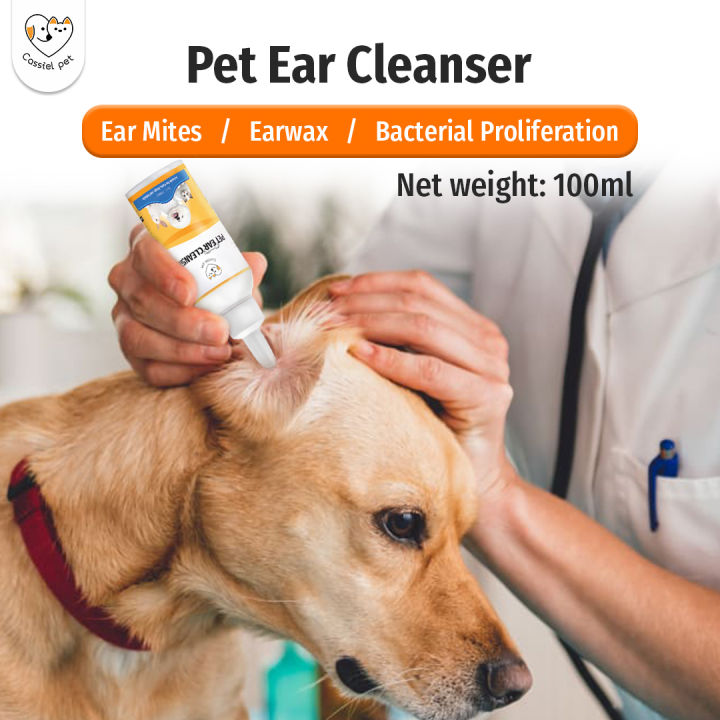 Cassiel Pet Ear Cleaner Ear drops mites odor removal 100ML Dog Cat ...