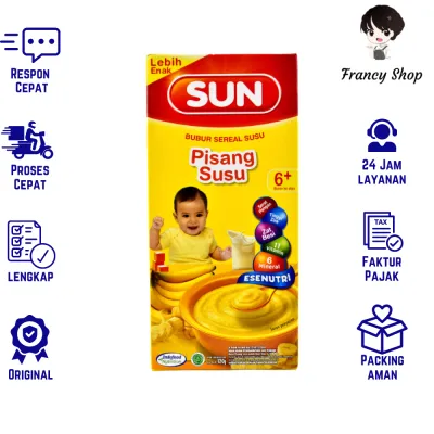 SUN 6+ Varian Pisang Susu Bubur Sereal Susu 120 Gr