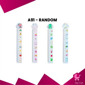 BabyShop-A91 Penggaris Plastik 15cm Anak Pelajar Karakter Lucu Alat Tulis Sekolah / Plastic Ruler