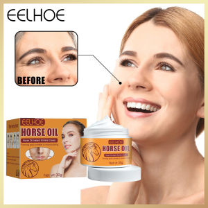 Eelhoe Anti-Wrinkle Cream Horse Oil Fade Fine Lines Anti-Aging Spot Freckles Moisturizing Nourishing Firming Whitening Skin Care Horse Oil Instant Wrinkle Remover Face Cream Anti Aging Eye Firming Remove Fineline Moisturizing Facial Cream Skin Care