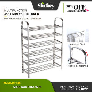Shckey 6-Tier Multifunction Assembly Shoe Rack Organizer Stainless Steel Hardened & Thickened