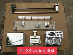 Giá Sỉ Bộ phụ kiện nhà tắm cao cấp PK-50/39 chất liệu inox 304 dày 1.2ly sáng bóng bền đẹp - Hàng nhập khẩu bảo hành 5 năm