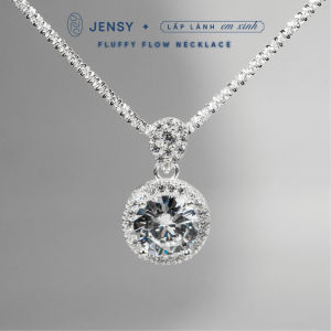 Dây Chuyền Bạc Nữ Cao Cấp JENSY Dây Xù Đính Đá Kiểm Định GIV "Fluffy Flow" VCTL2. Vòng Cổ Bạc Nữ 925
