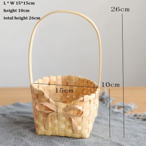 MASTERYX Handwoven Fruit Basket 4 Styles with Handle Handhold Weaving Flower Basket Vine  Handmade Vegetable Fruit Flowers Holder Home Decoration /Restaurant Serving Tabletop Display